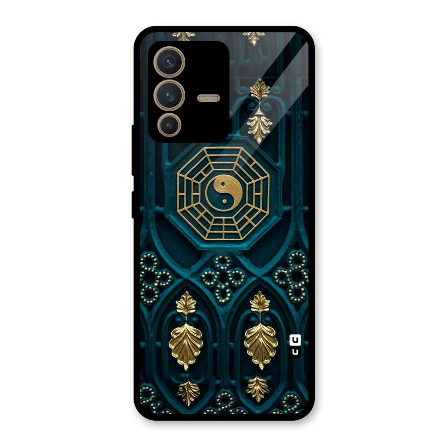 Peace Web Design Glass Back Case for Vivo V23 5G