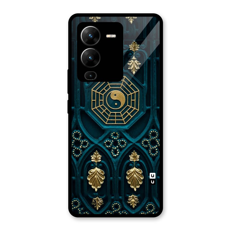 Peace Web Design Glass Back Case for Vivo V25 Pro