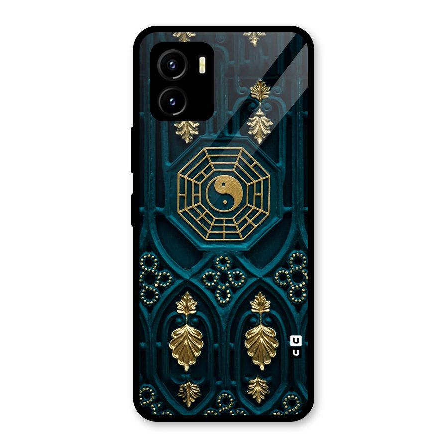 Peace Web Design Glass Back Case for Vivo Y15s
