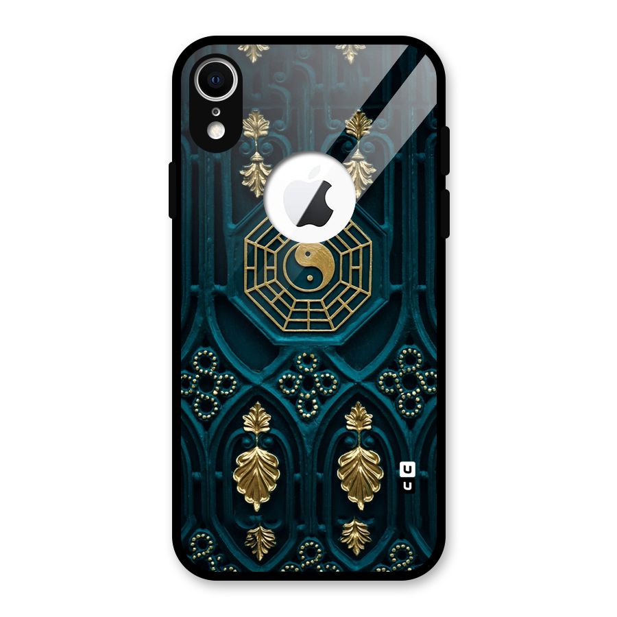 Peace Web Design Glass Back Case for iPhone XR Logo Cut