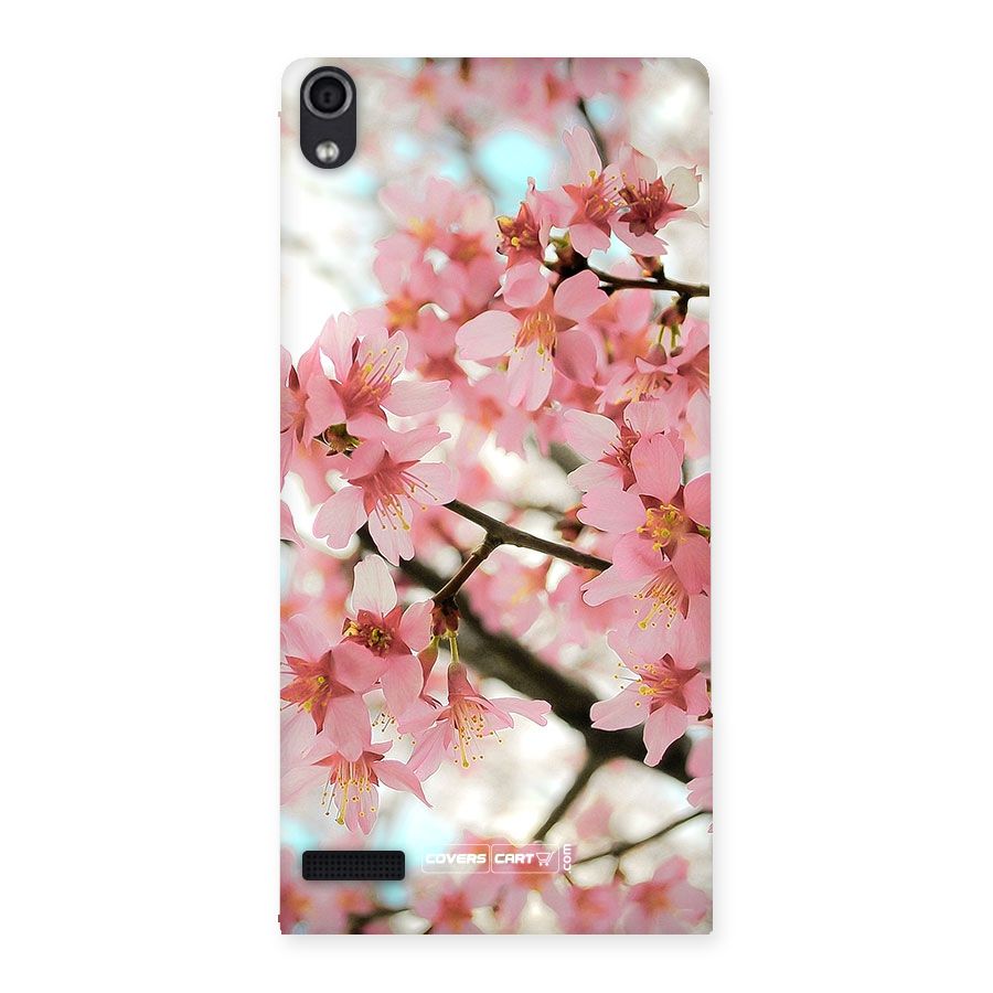 Peach Floral Back Case for Ascend P6