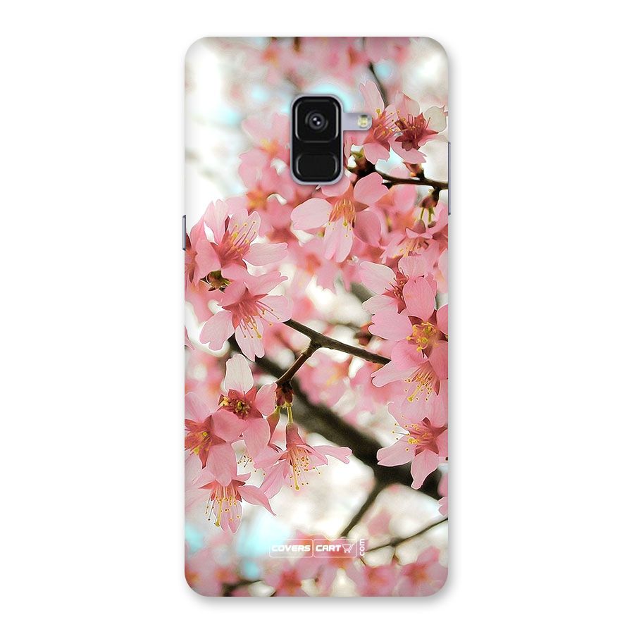 Peach Floral Back Case for Galaxy A8 Plus