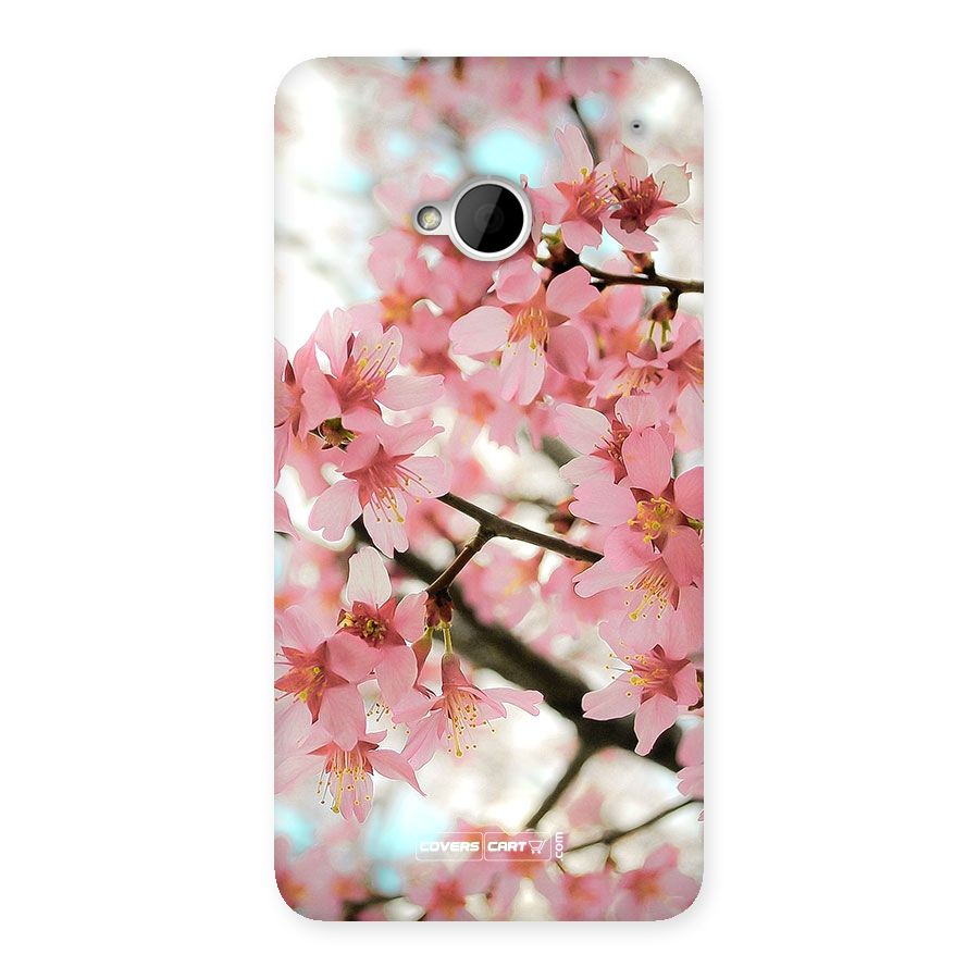 Peach Floral Back Case for HTC One M7