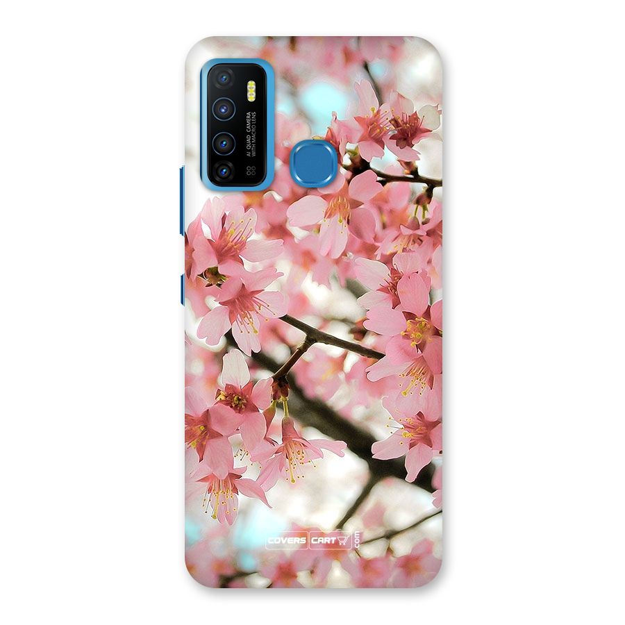 Peach Floral Back Case for Infinix Hot 9