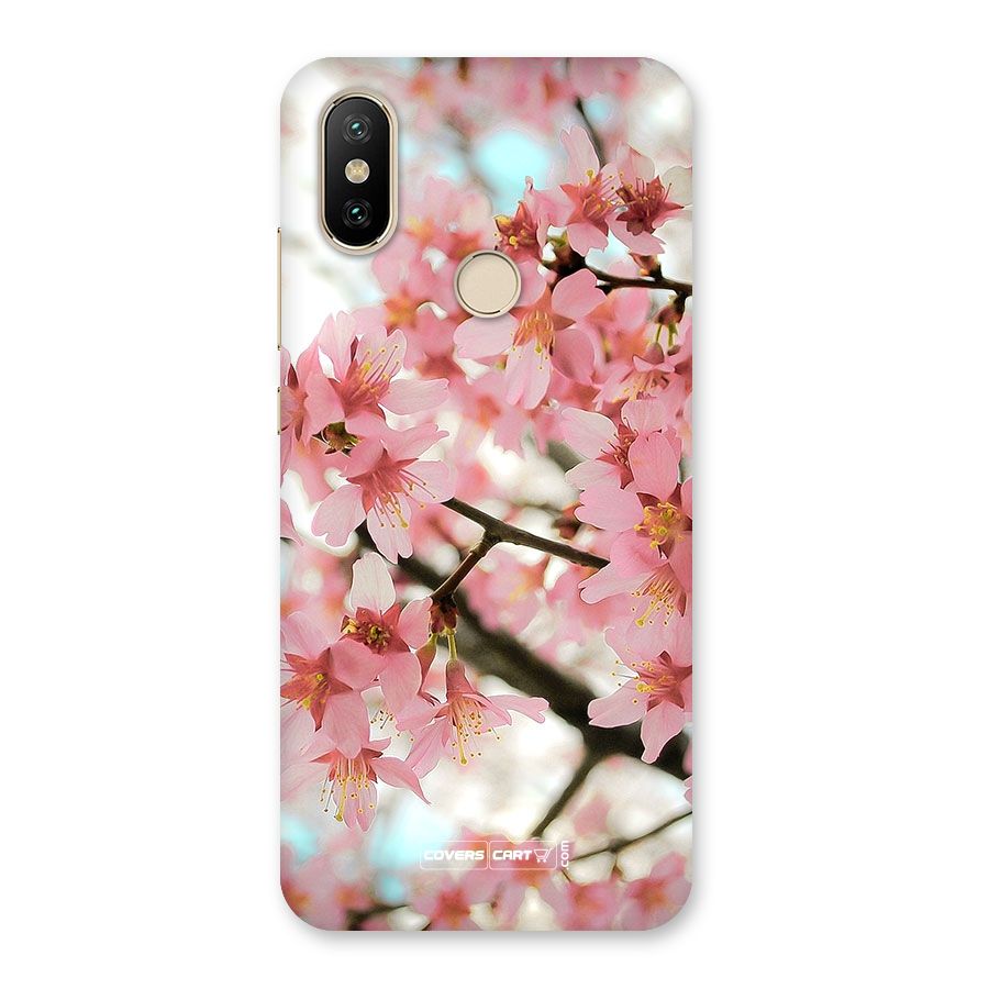 Peach Floral Back Case for Mi A2