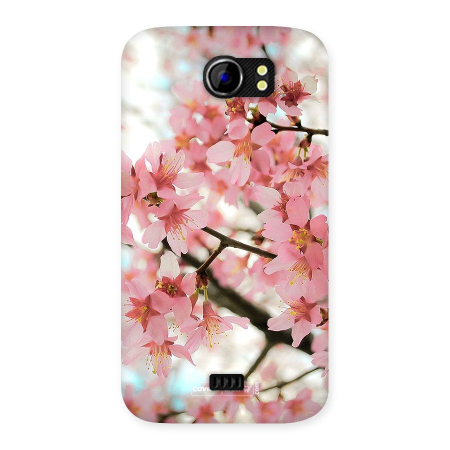 Peach Floral Back Case for Micromax Canvas 2 A110