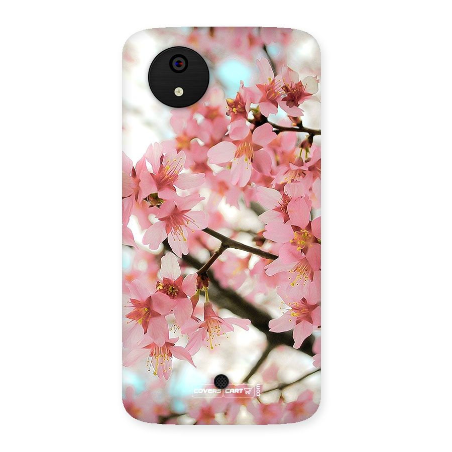 Peach Floral Back Case for Micromax Canvas A1