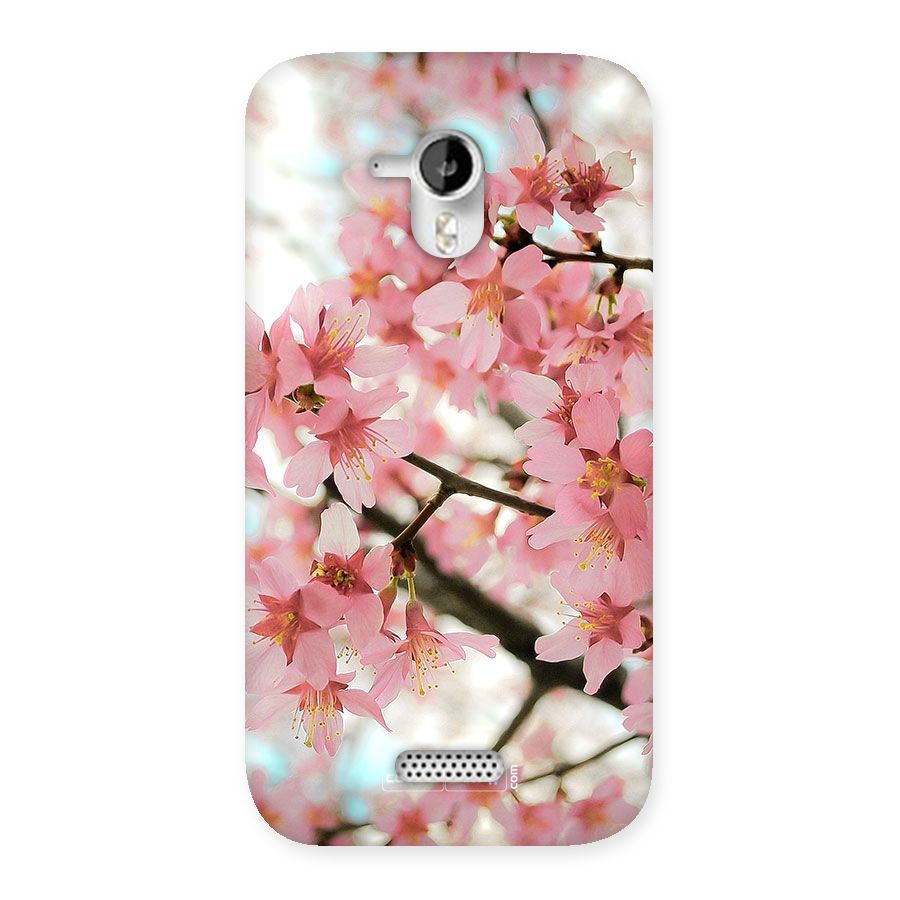 Peach Floral Back Case for Micromax Canvas HD A116