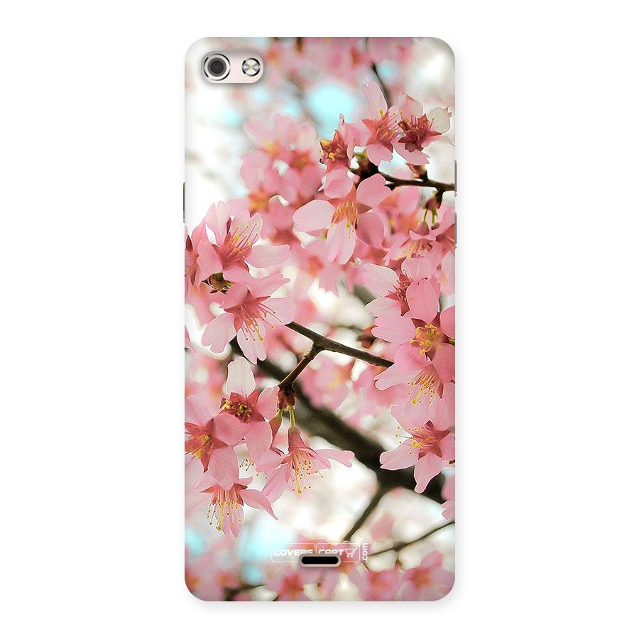 Peach Floral Back Case for Micromax Canvas Silver 5