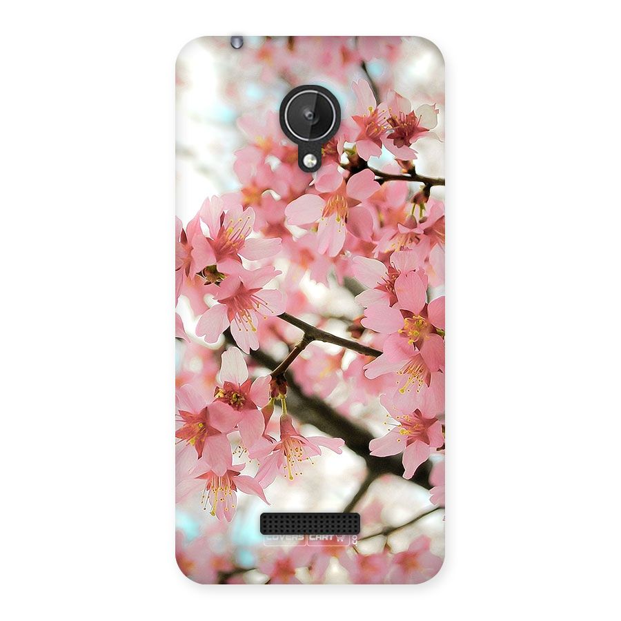 Peach Floral Back Case for Micromax Canvas Spark Q380