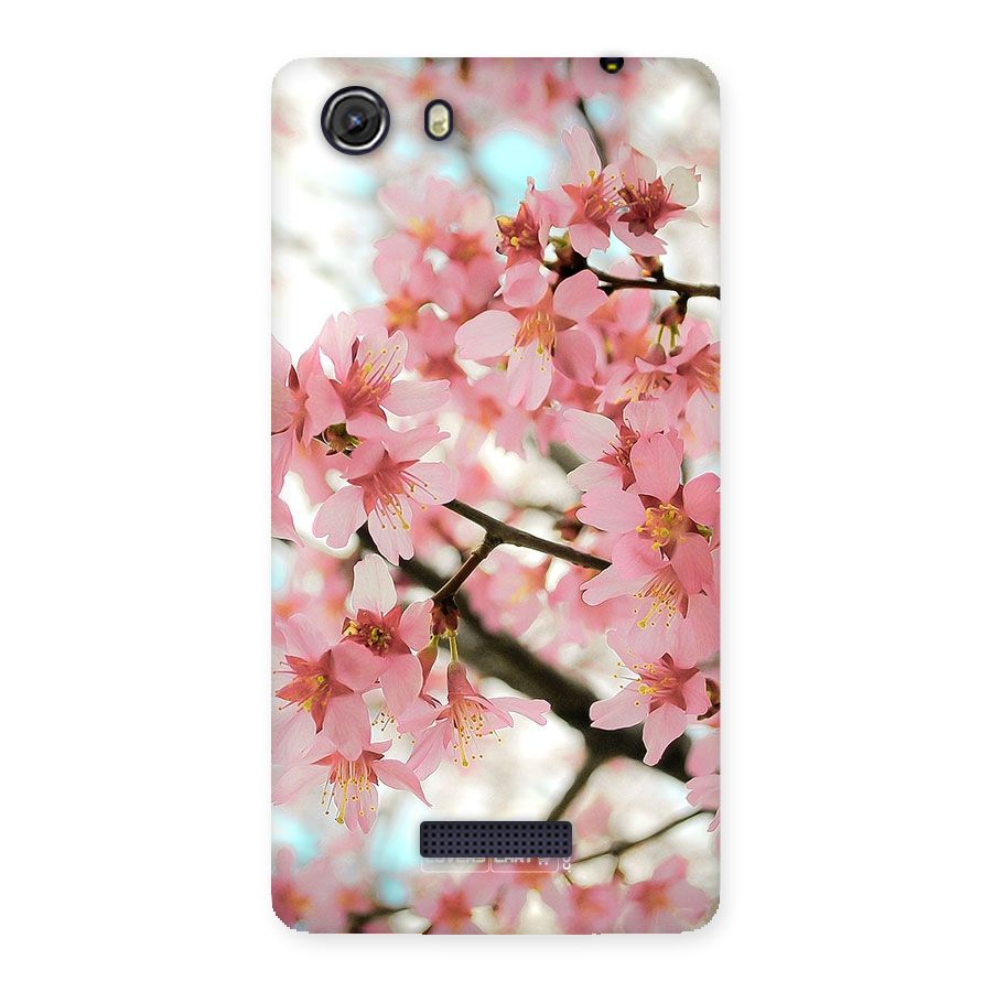 Peach Floral Back Case for Micromax Unite 3