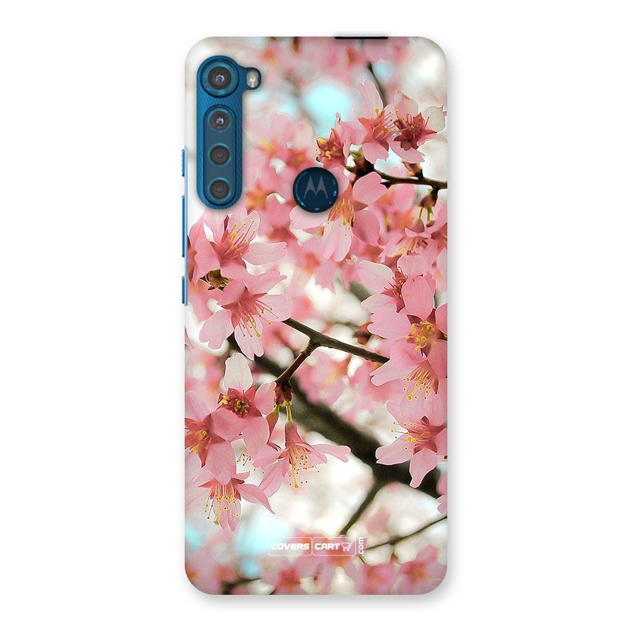 Peach Floral Back Case for Motorola One Fusion Plus