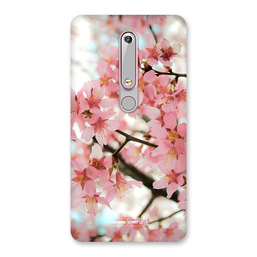 Peach Floral Back Case for Nokia 6.1