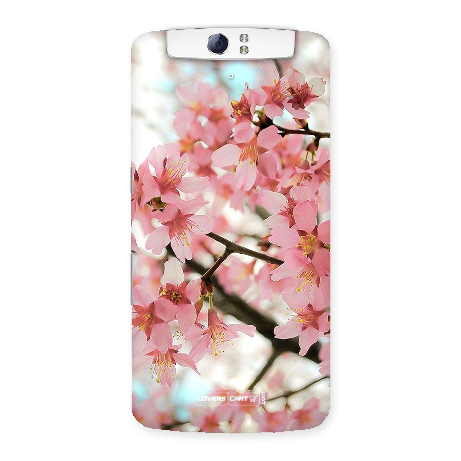 Peach Floral Back Case for Oppo N1