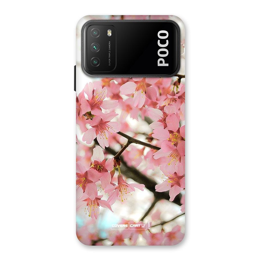 Peach Floral Back Case for Poco M3