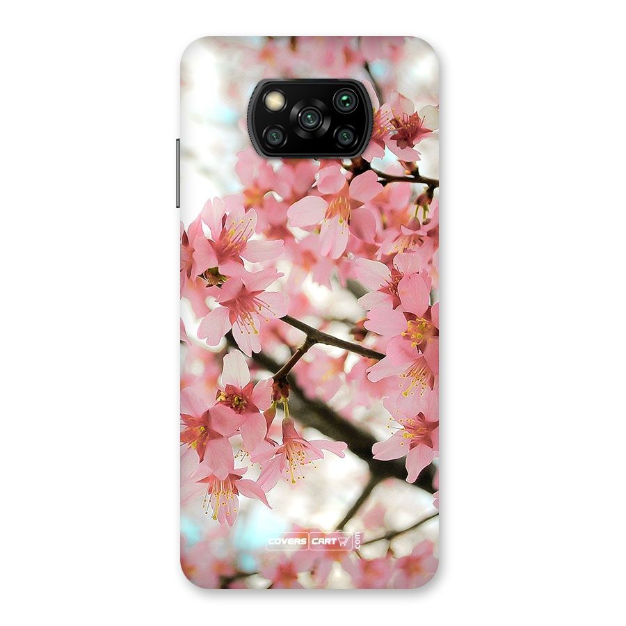 Peach Floral Back Case for Poco X3