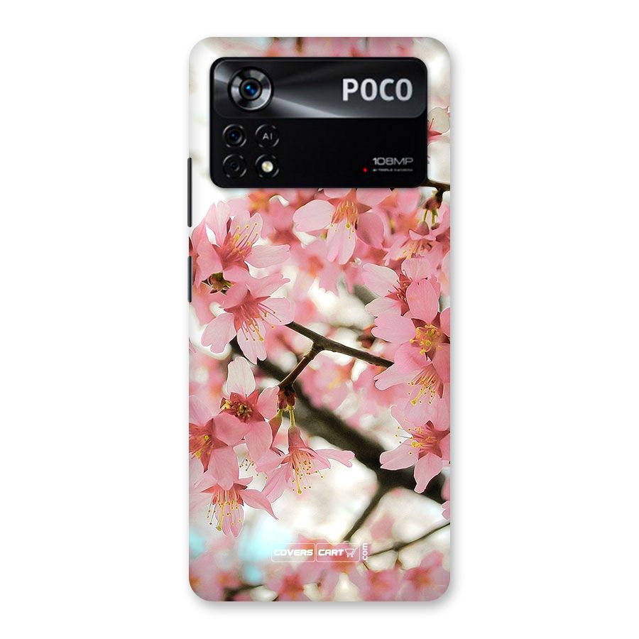 Peach Floral Back Case for Poco X4 Pro 5G