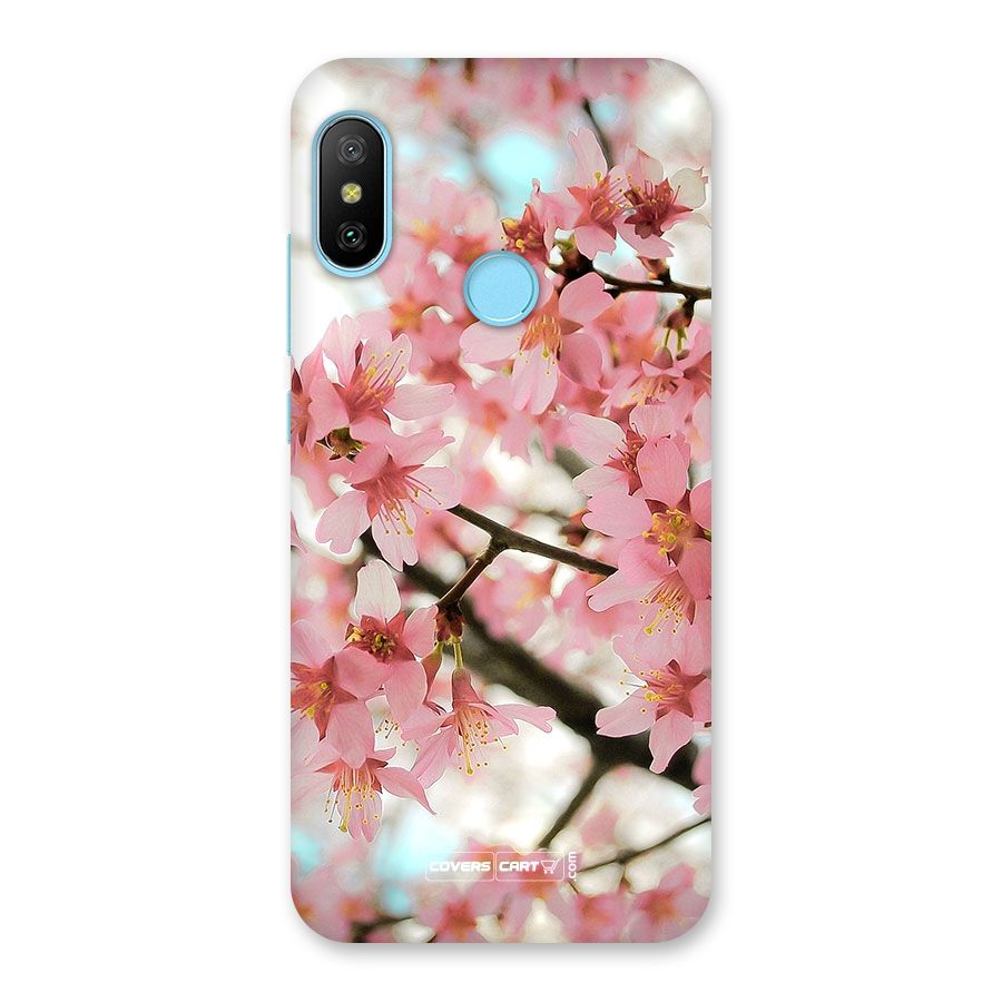 Peach Floral Back Case for Redmi 6 Pro