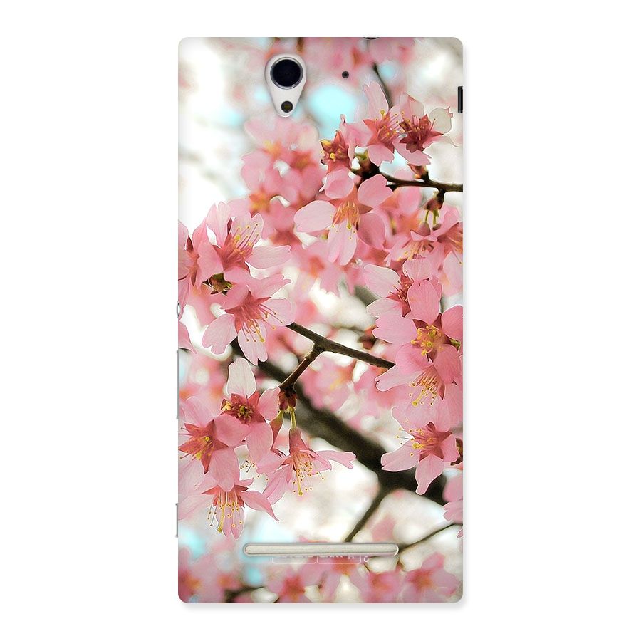 Peach Floral Back Case for Sony Xperia C3
