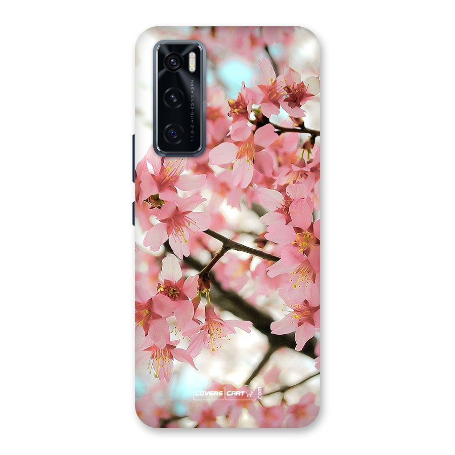 Peach Floral Back Case for Vivo V20 SE
