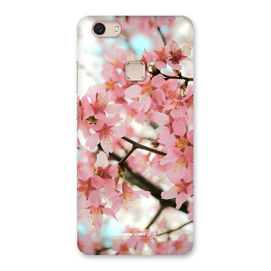 Peach Floral Back Case for Vivo V7