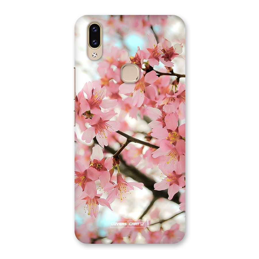 Peach Floral Back Case for Vivo V9 Youth