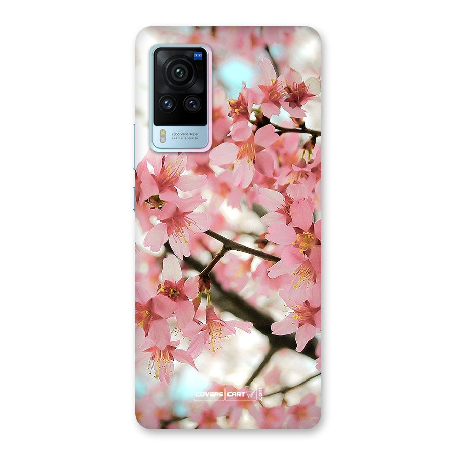 Peach Floral Back Case for Vivo X60 Pro