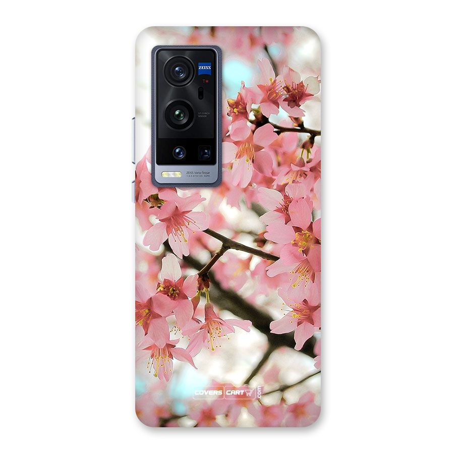 Peach Floral Back Case for Vivo X60 Pro Plus