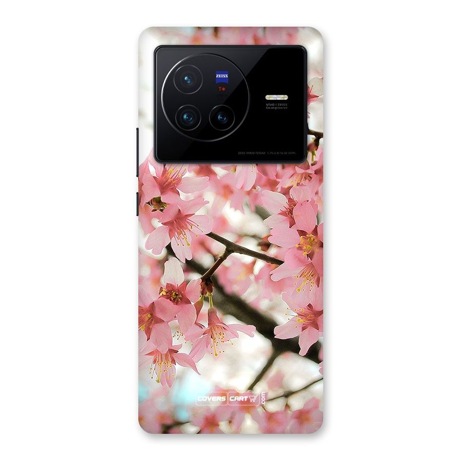 Peach Floral Back Case for Vivo X80