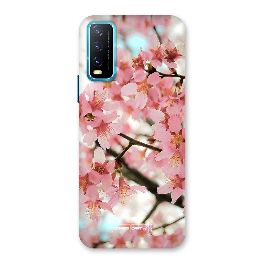 Peach Floral Back Case for Vivo Y20A