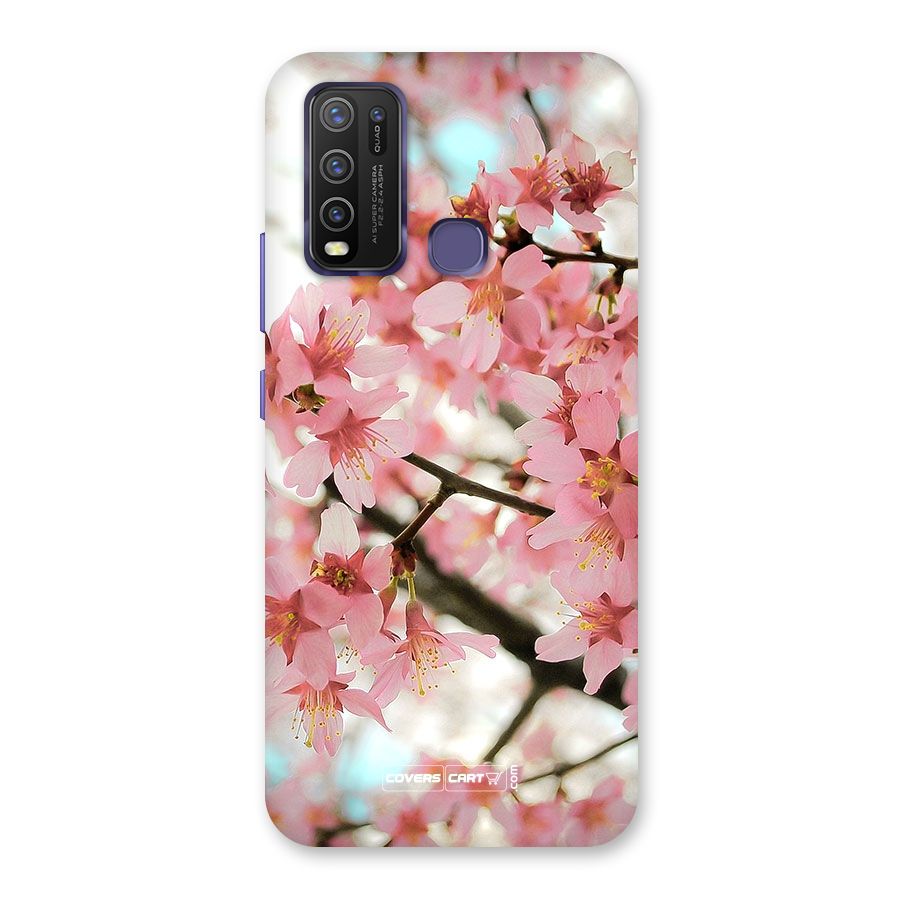 Peach Floral Back Case for Vivo Y30