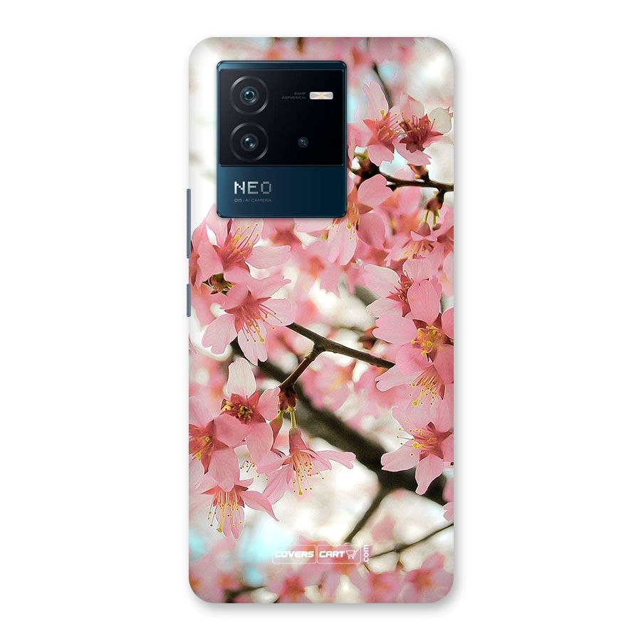 Peach Floral Back Case for Vivo iQOO Neo 6 5G