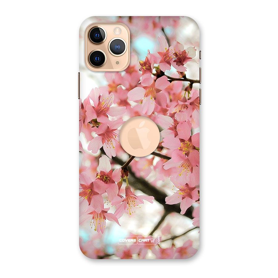 Peach Floral Back Case for iPhone 11 Pro Max Logo Cut