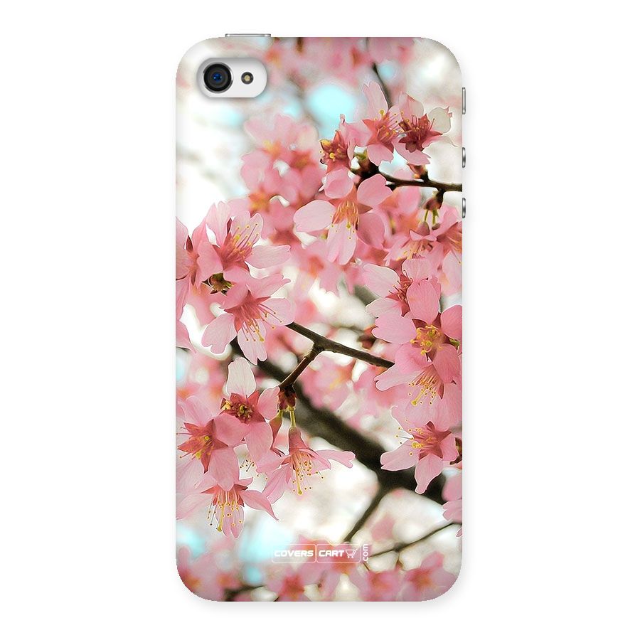Peach Floral Back Case for iPhone 4 4s