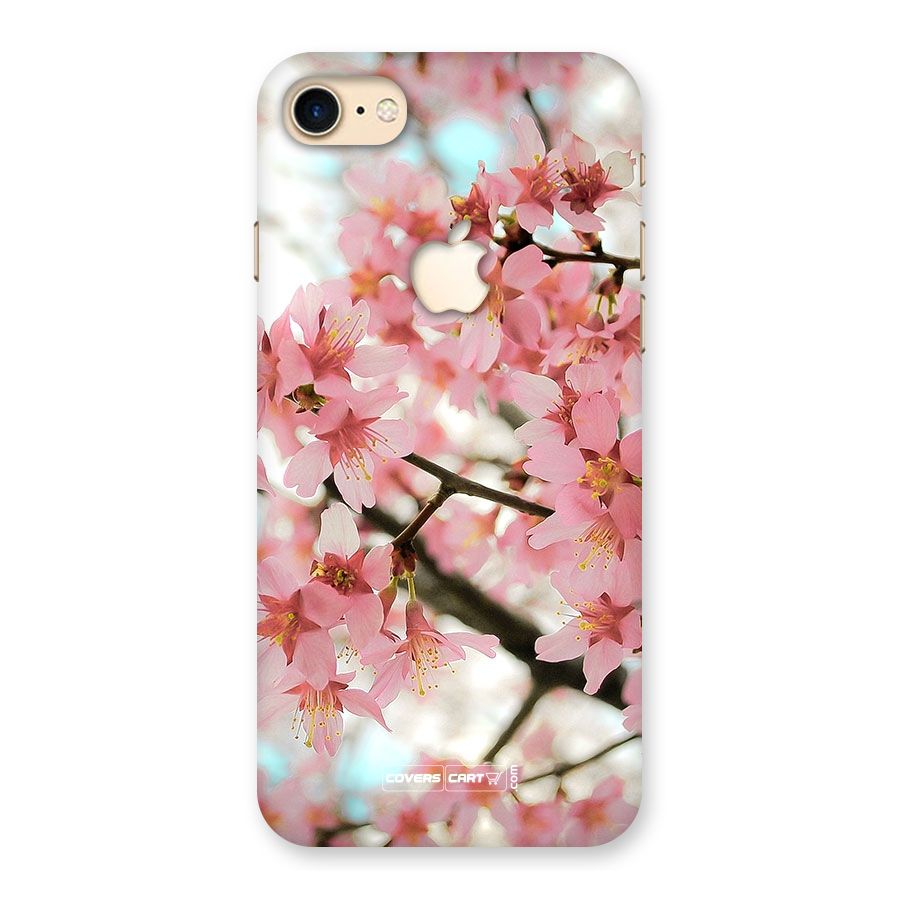 Peach Floral Back Case for iPhone 7 Apple Cut