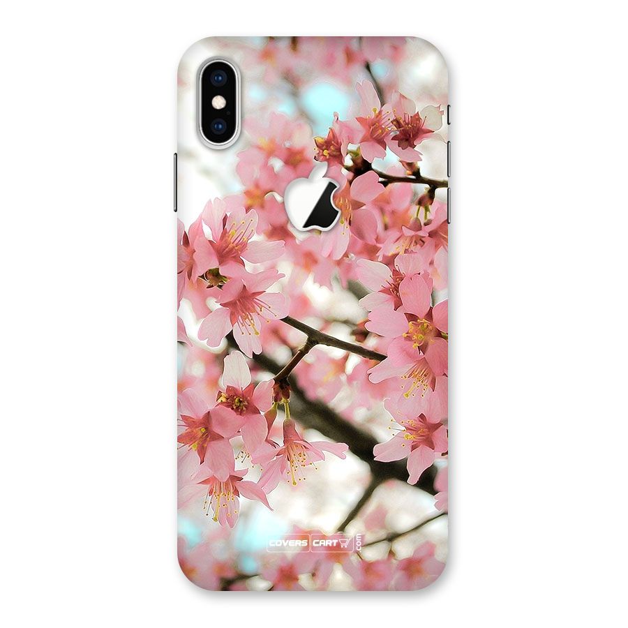 Peach Floral Back Case for iPhone XS Max Apple Cut