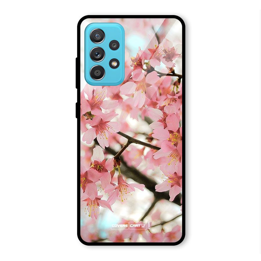 Peach Floral Glass Back Case for Galaxy A52s 5G