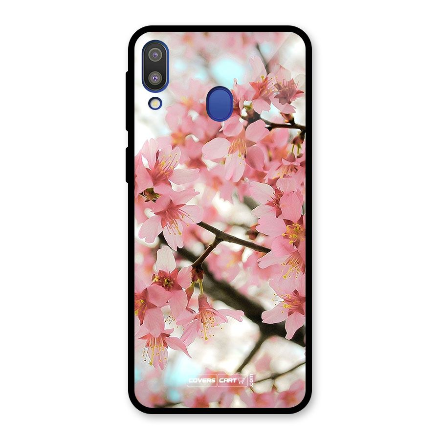 Peach Floral Glass Back Case for Galaxy M20