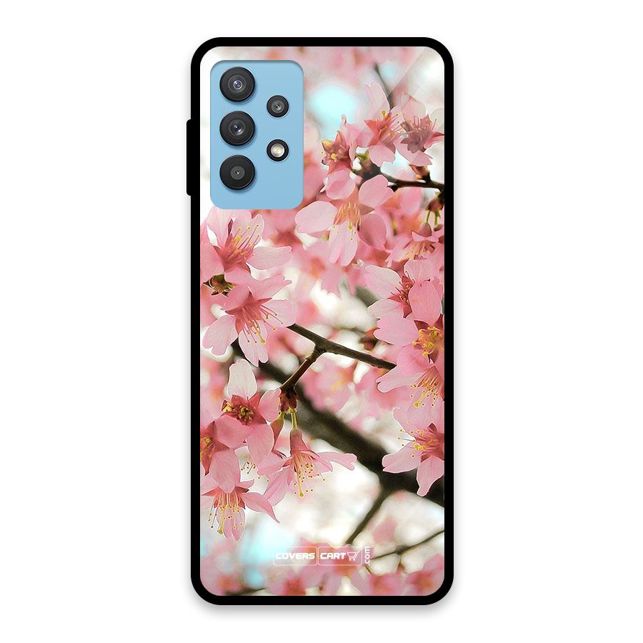 Peach Floral Glass Back Case for Galaxy M32 5G