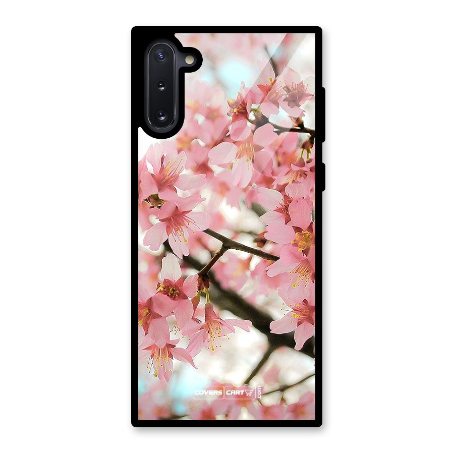 Peach Floral Glass Back Case for Galaxy Note 10