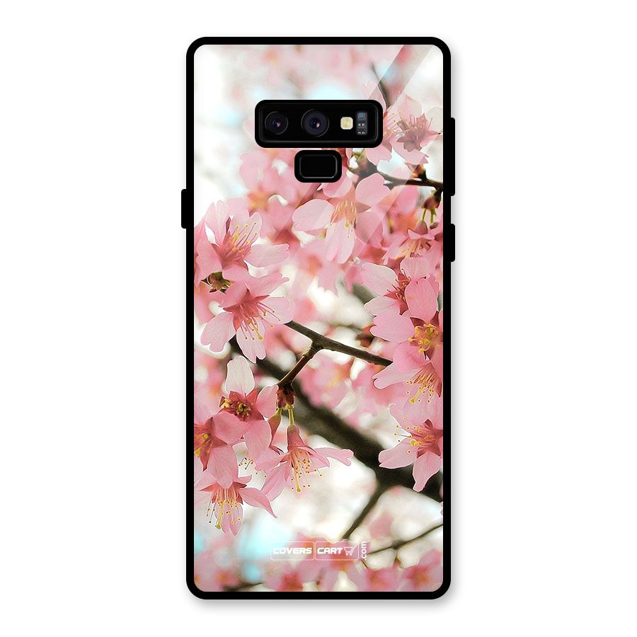Peach Floral Glass Back Case for Galaxy Note 9