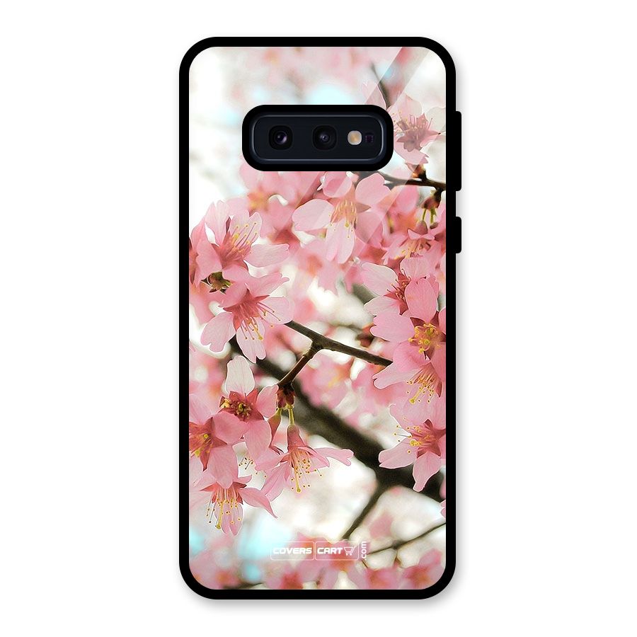 Peach Floral Glass Back Case for Galaxy S10e