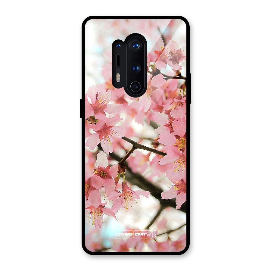 Peach Floral Glass Back Case for OnePlus 8 Pro