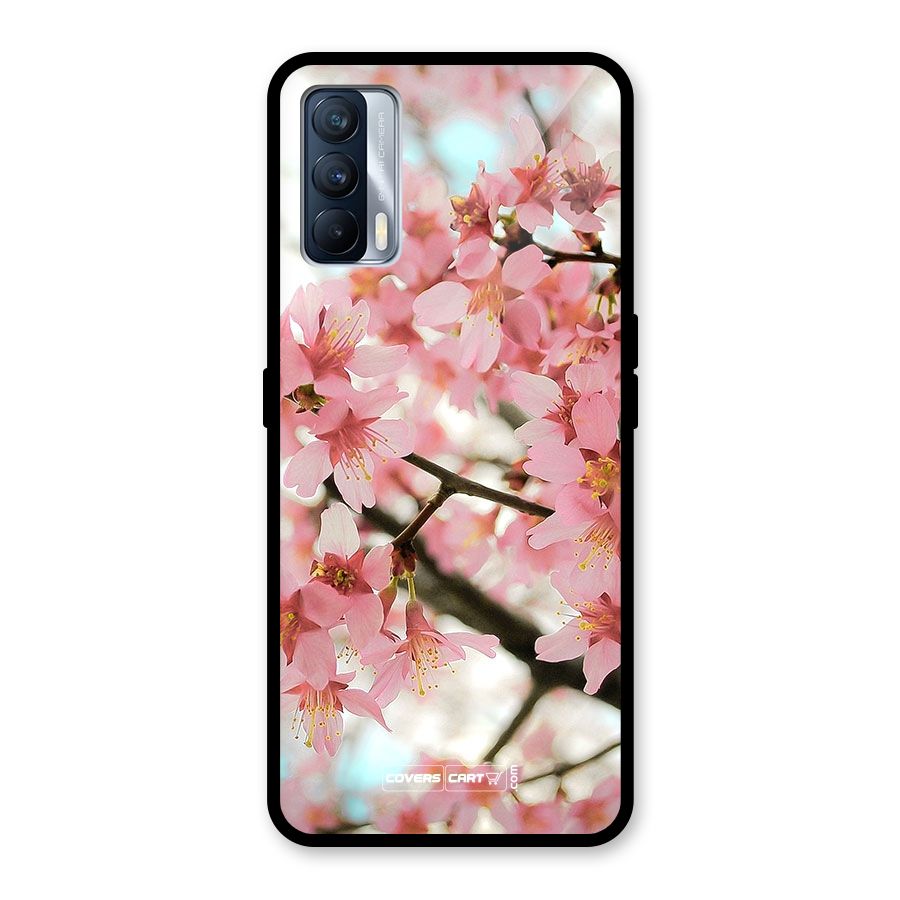 Peach Floral Glass Back Case for Realme X7