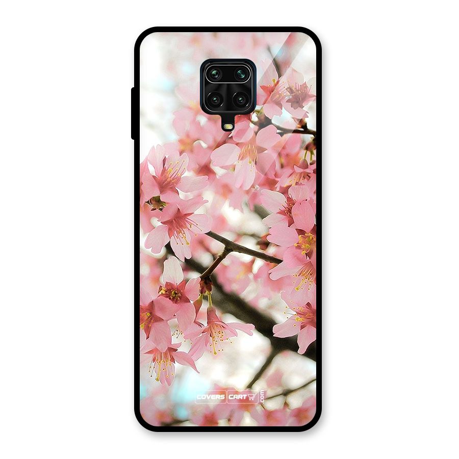 Peach Floral Glass Back Case for Redmi Note 10 Lite