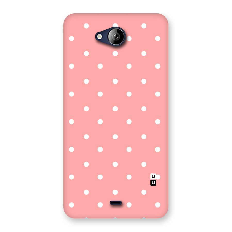 Peach Polka Pattern Back Case for Canvas Play Q355
