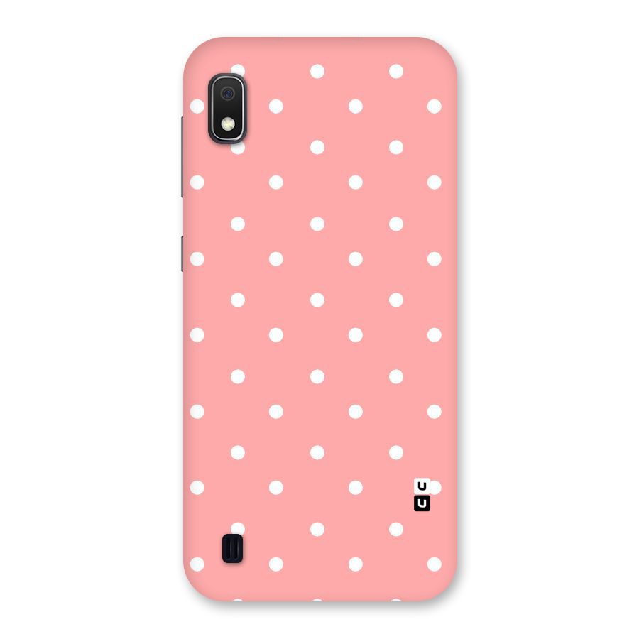 Peach Polka Pattern Back Case for Galaxy A10