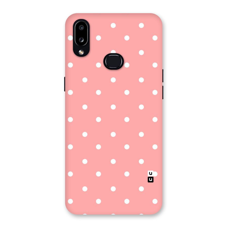 Peach Polka Pattern Back Case for Galaxy A10s