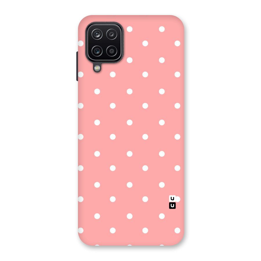 Peach Polka Pattern Back Case for Galaxy A12