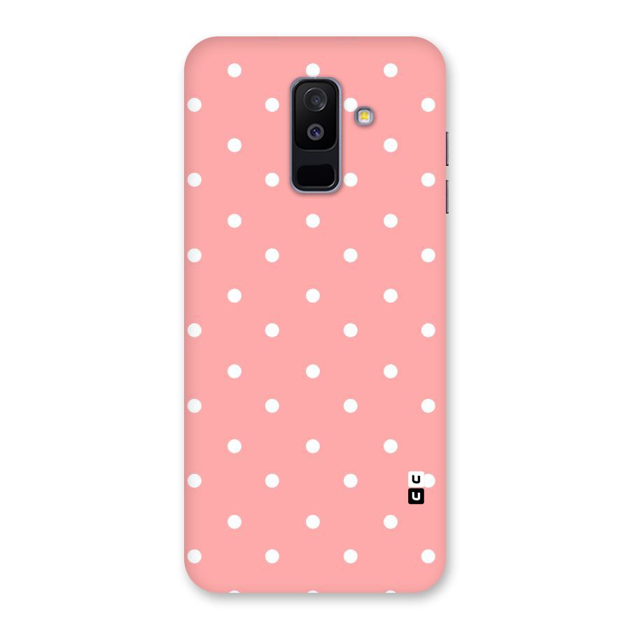 Peach Polka Pattern Back Case for Galaxy A6 Plus